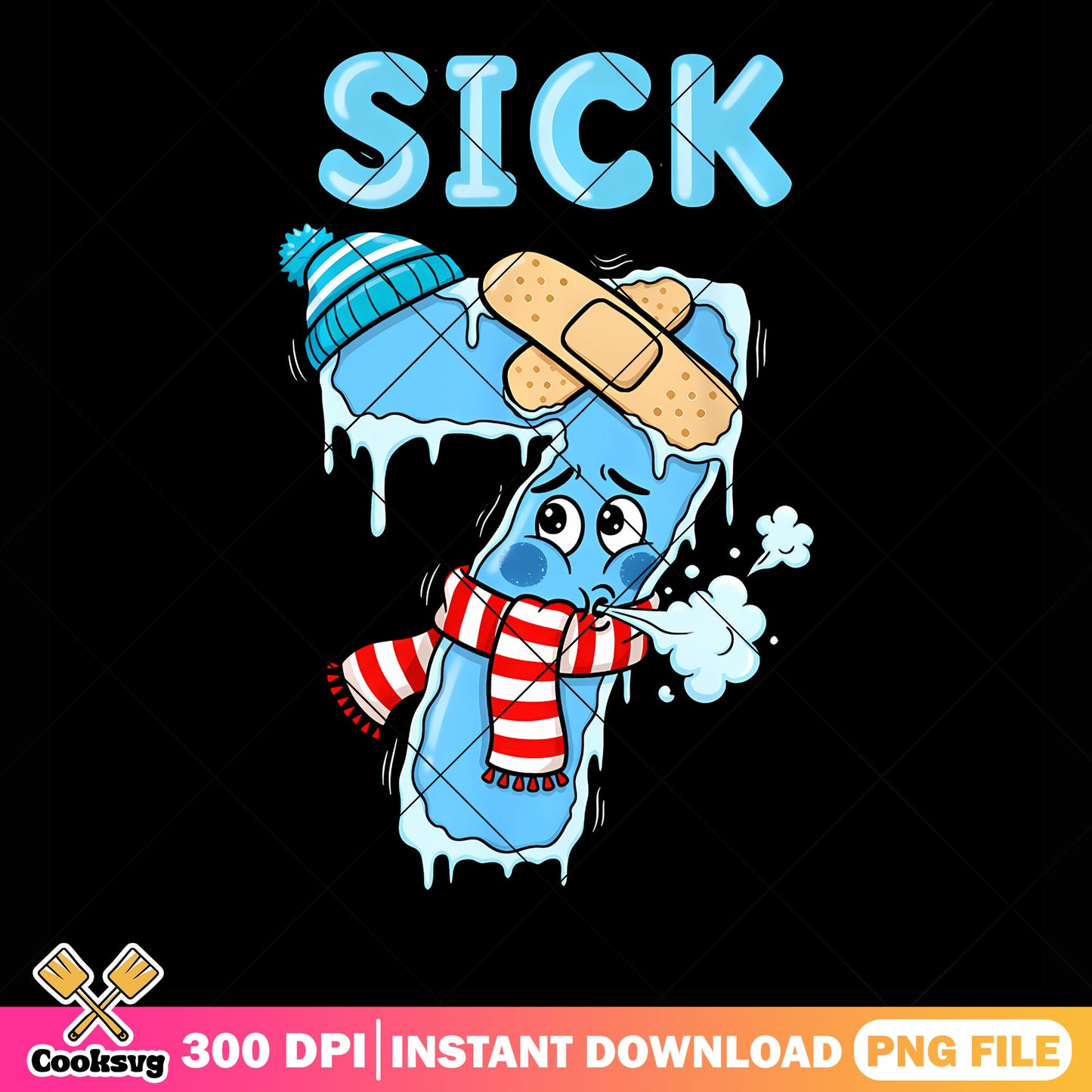 Sick seven funny christmas png, merry christmas​​ png, winter vibe png