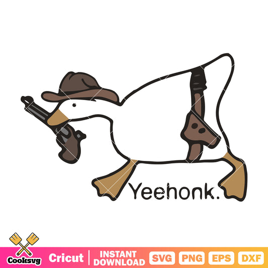 Silly goose and gun yeehonk svg, silly goose svg, funny goose svg