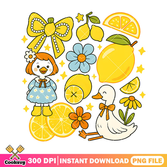 Silly goose and lemon png, lemon squeeze​ png, silly goose png