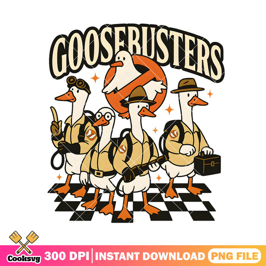 Silly goose busters png, goose halloween png, cute goose png