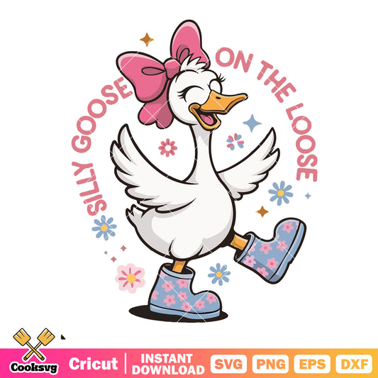 Silly goose girl on the loose svg, silly goose​ svg, loose on the goose​ svg