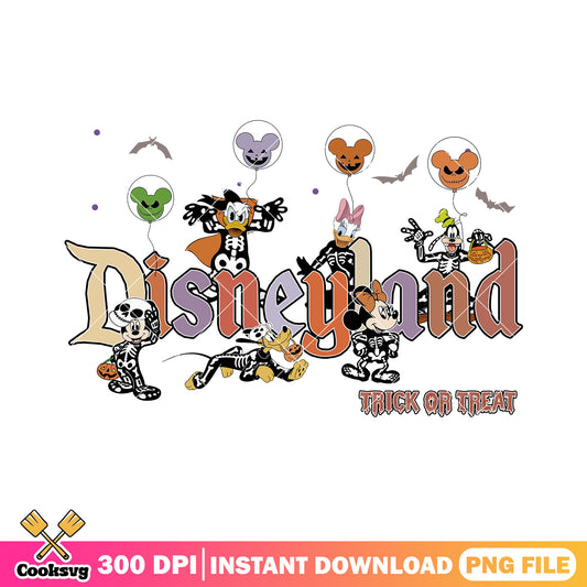 Silly mouse spooky land png, disney land png, happy halloween png