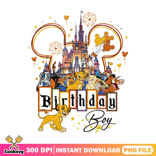 Simba Birthday boy mickey png, mickey birthday png, simba friends png