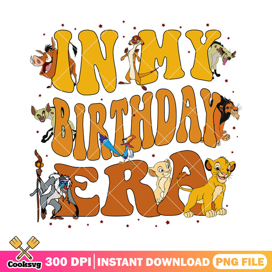 Simba in my birthday era png, simba birthday​ png, disney birthday png