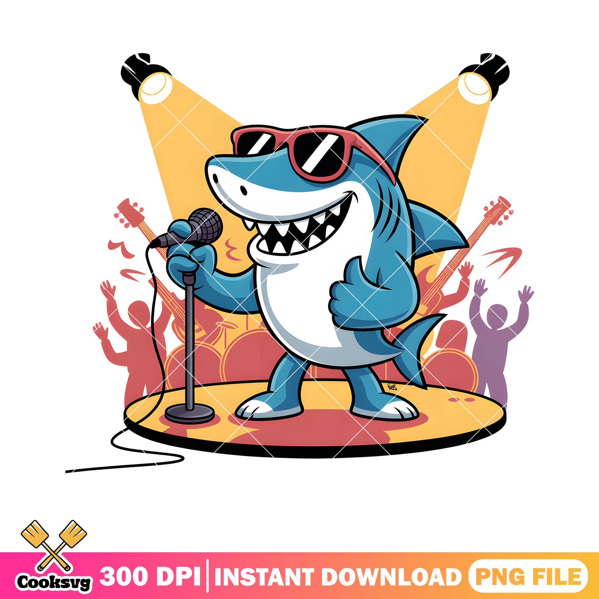 Singer bruce fancy shark png, bruce the shark png, disney vibes png