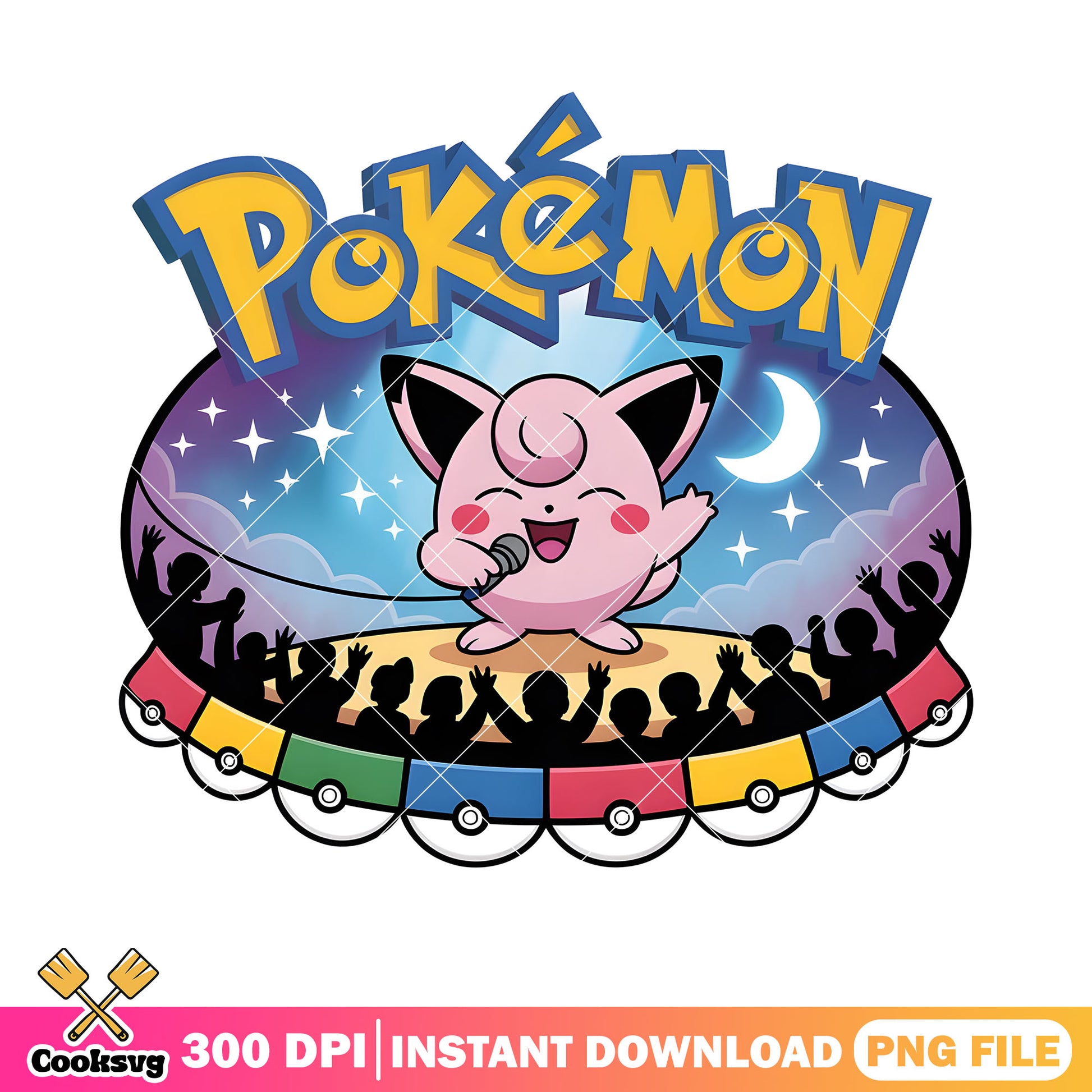 Singer dream jigglypuff png, pokemon poster png, cute pokemon png