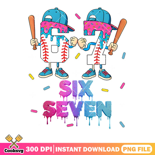 Six seven baseball png, christmas gifts png, ice cream ​png