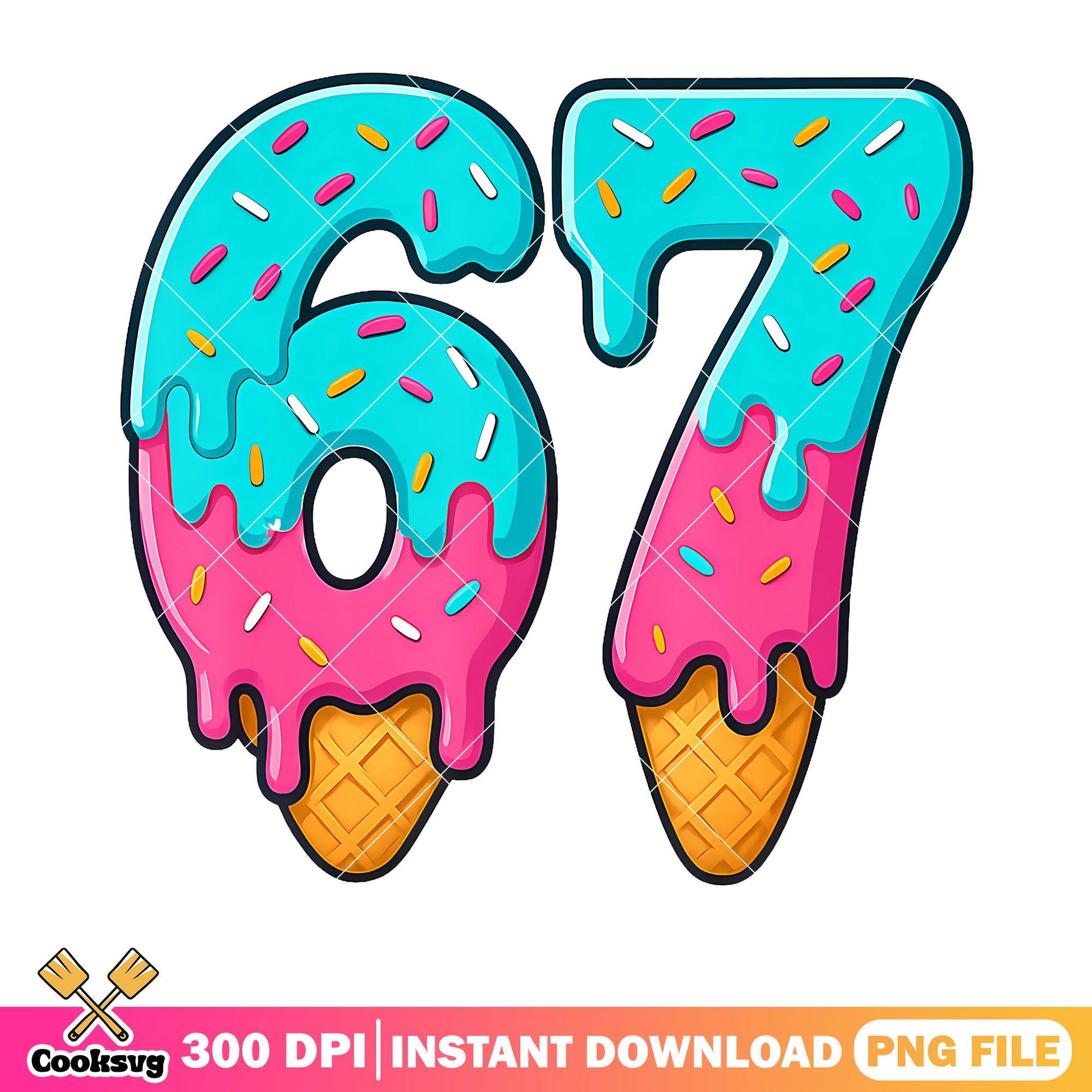 Six seven ice cream memes png, tik tok trend png, gen z slang​​ png