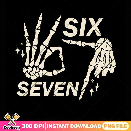 Six seven in skeleton hand png, 67 trend png, six seven png