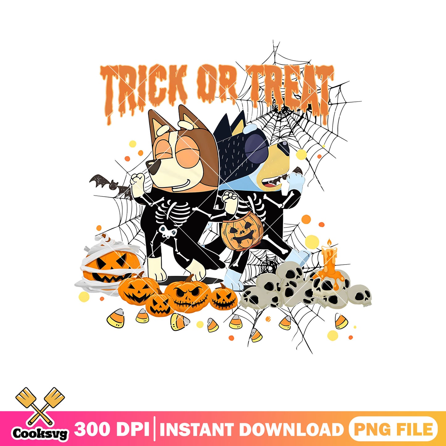 Skeleton bluey bingo halloween funny png, bluey costume​ png, halloween 2 png