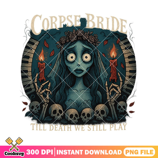 Skeleton bride halloween png, horror halloween png, scary bride png
