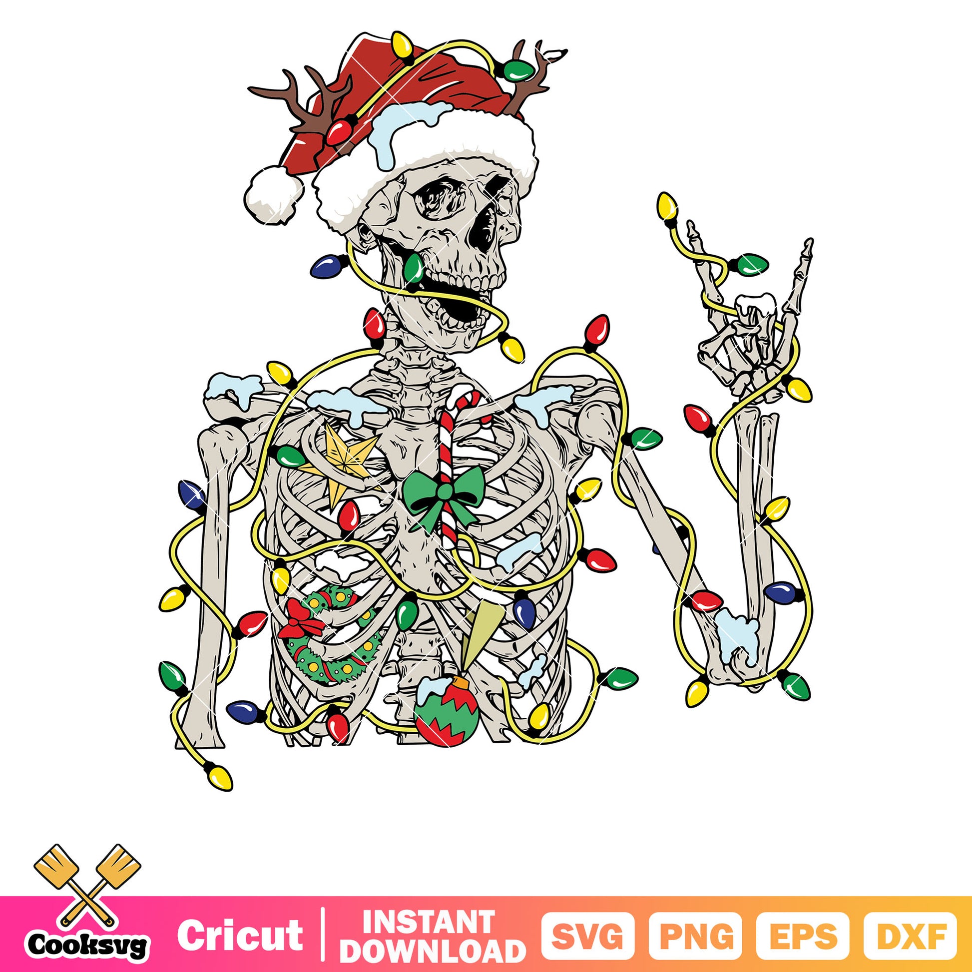 Skeleton christmas lights svg, christmas skeleton​ svg, christmas lights svg