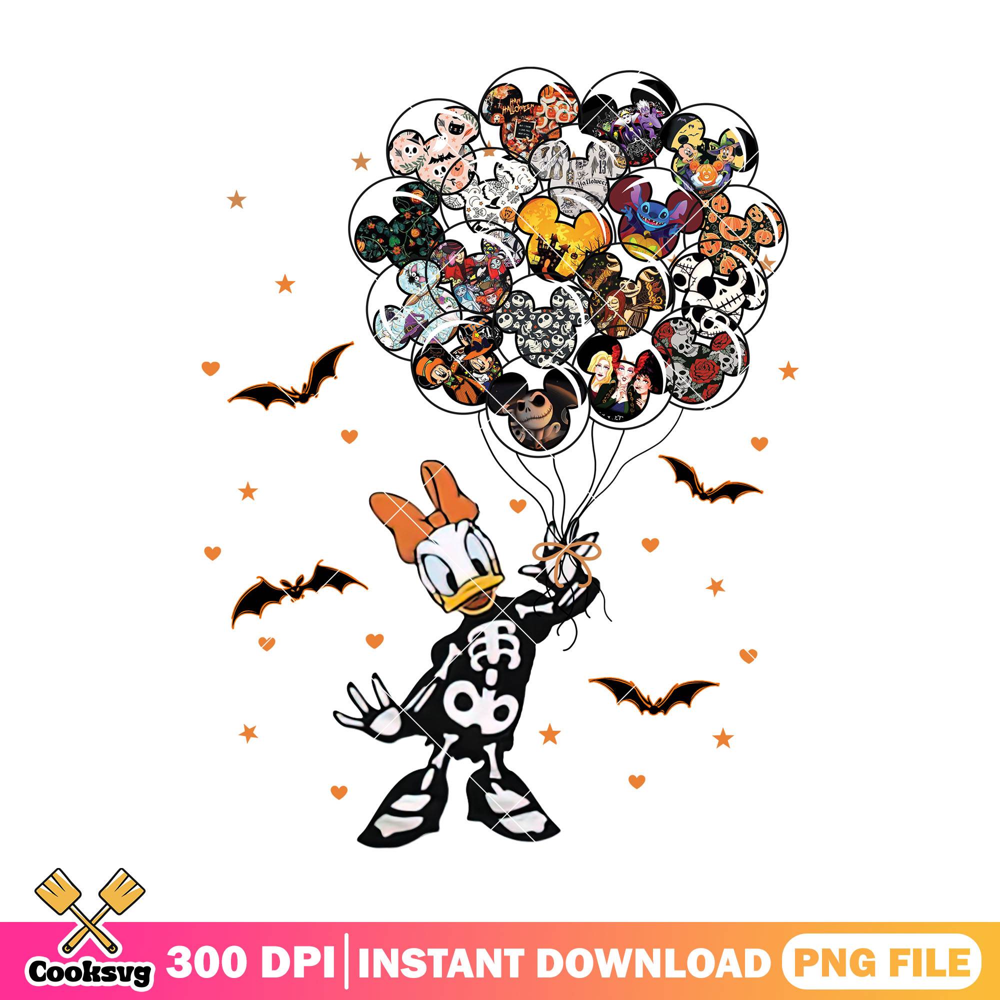 Skeleton daisy balloons png, halloween costume png, daisy duck png ...