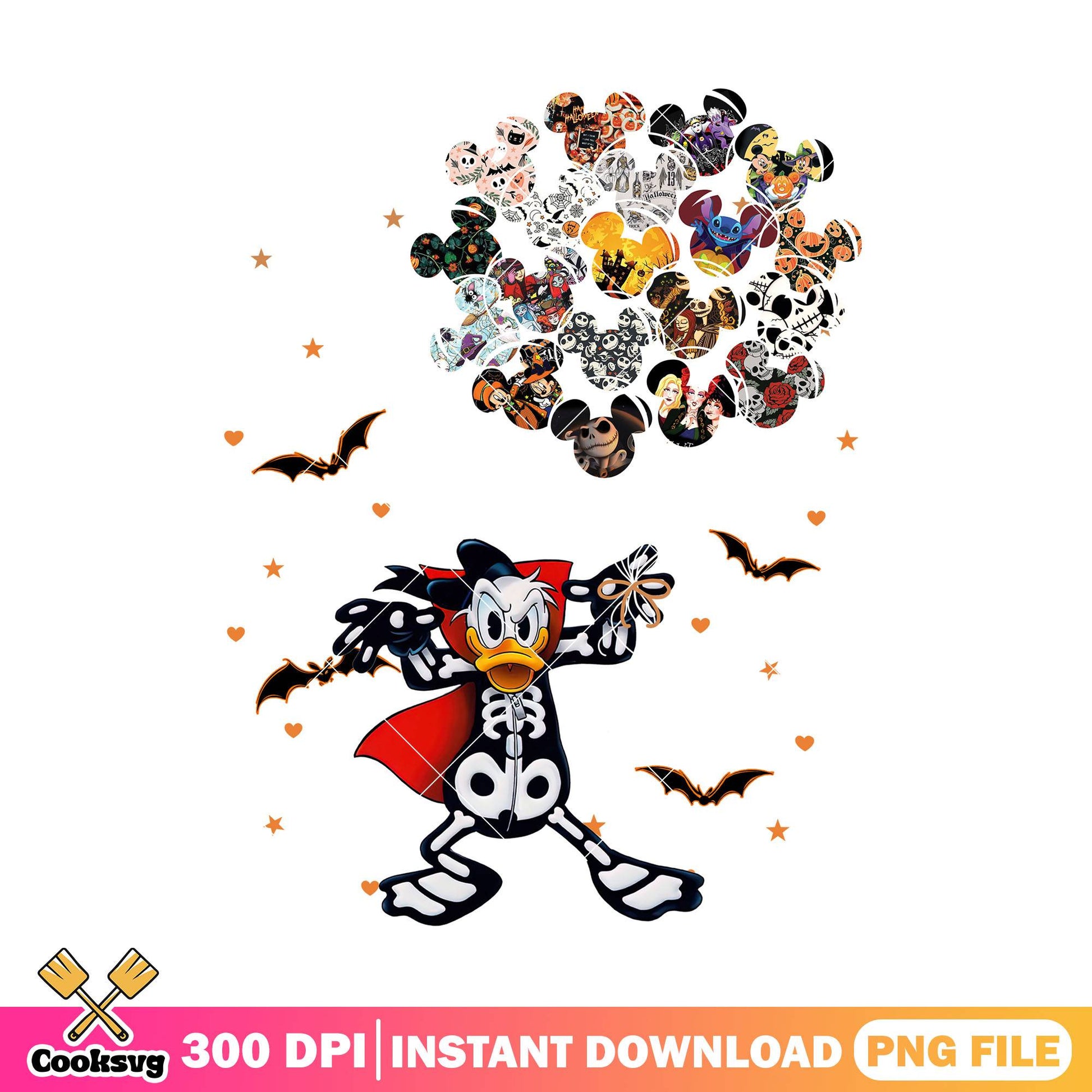 Skeleton donald balloons png, halloween costumes png, donald duck png