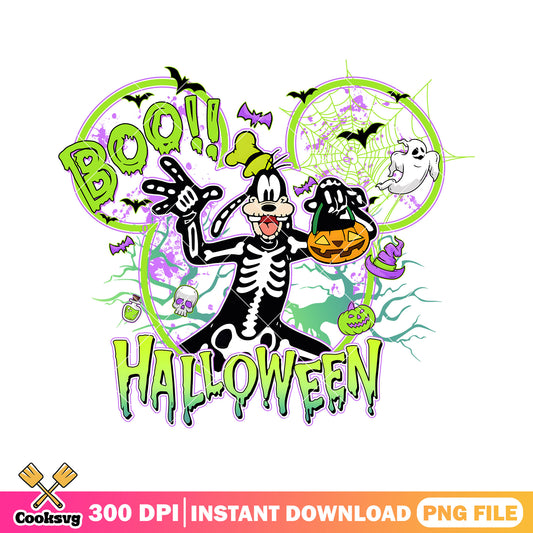 Skeleton goofy design png, goofy halloween png, disney goofy png