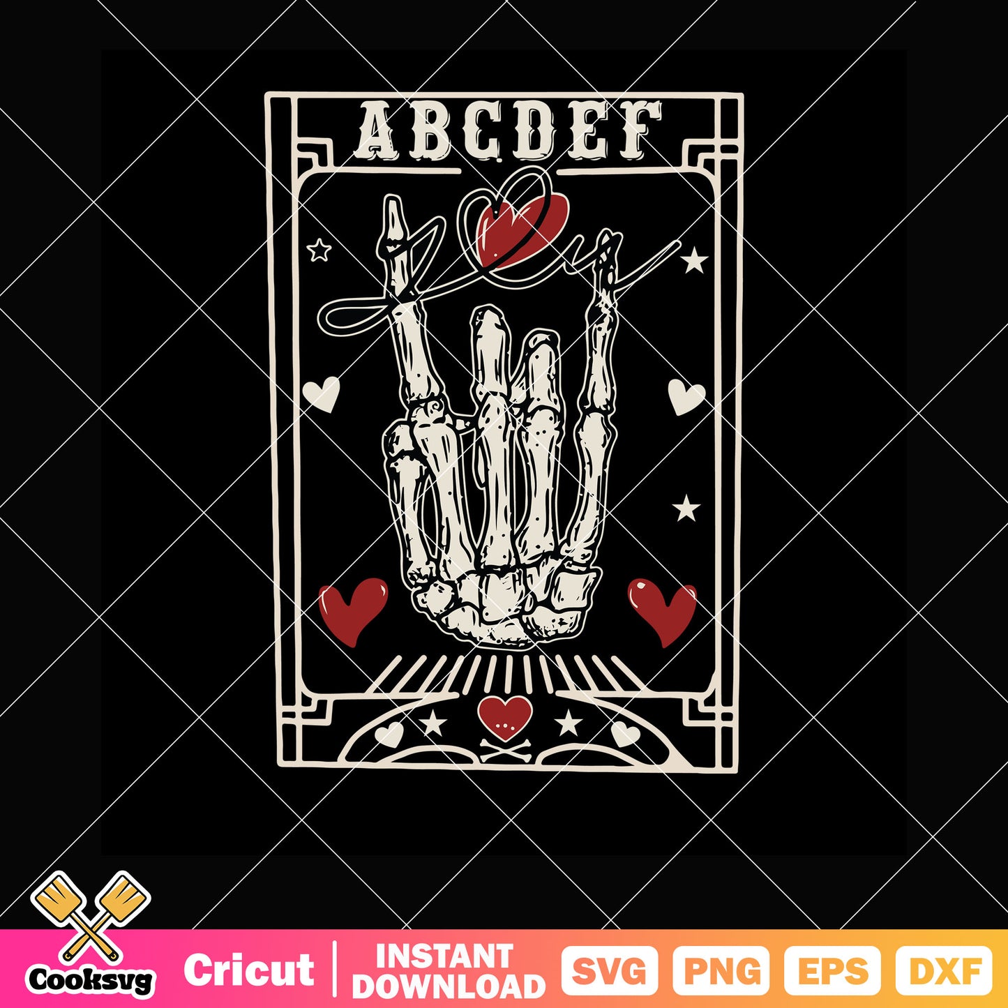 Skeleton hand tarot card valentines svg, tarot cards​ svg