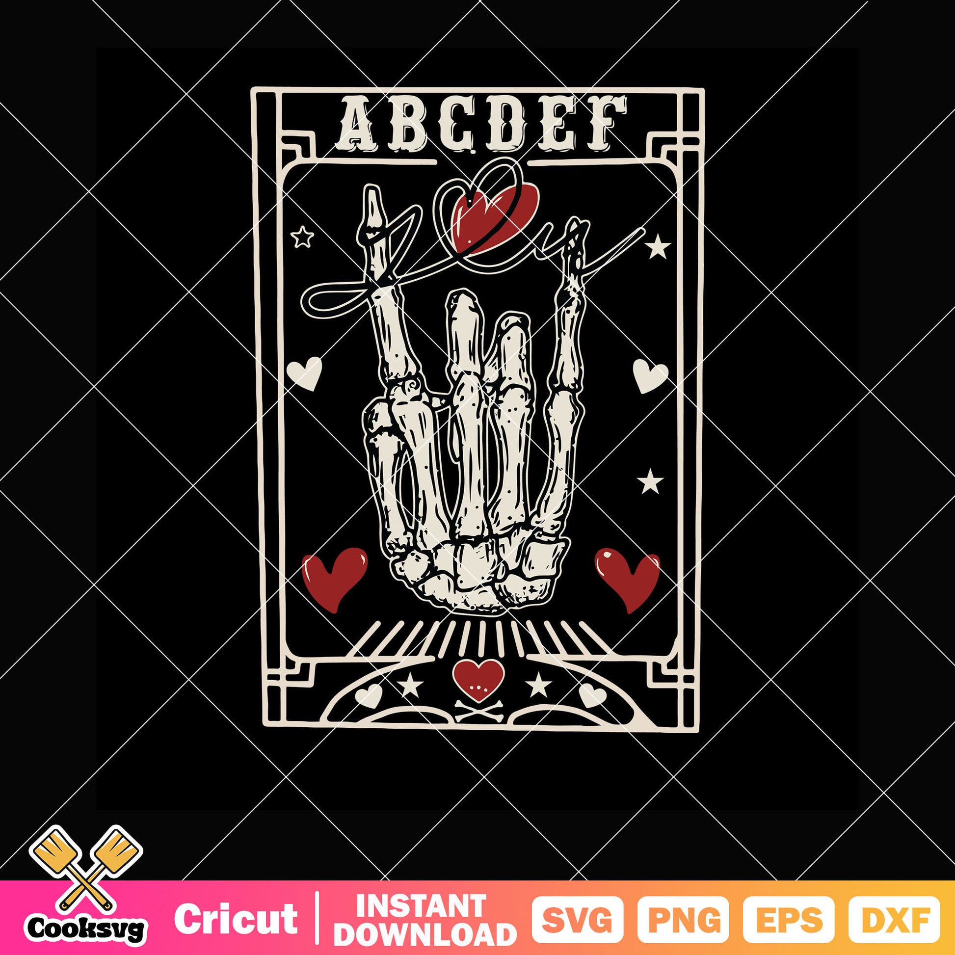 Skeleton hand tarot card valentines svg, tarot cards​ svg