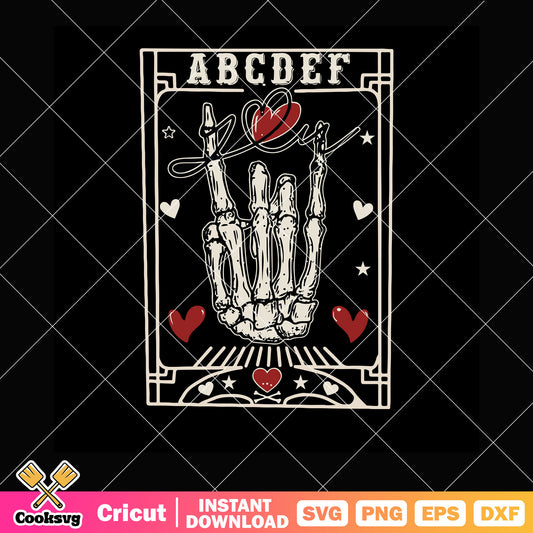 Skeleton hand tarot card valentines svg, tarot cards​ svg