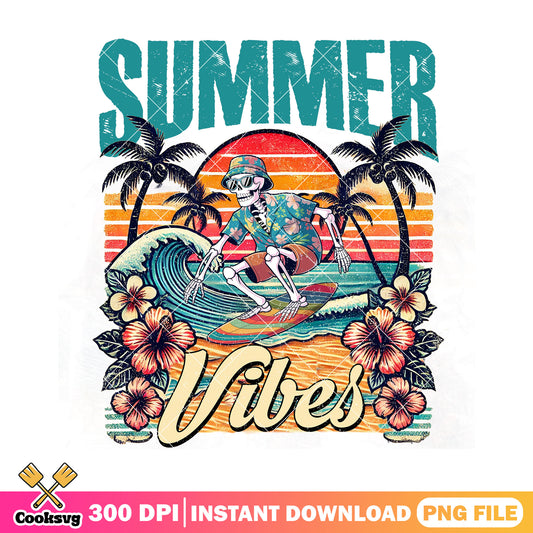 Skeleton in summer vibes png, summer vibes png, summer skeletons​ png