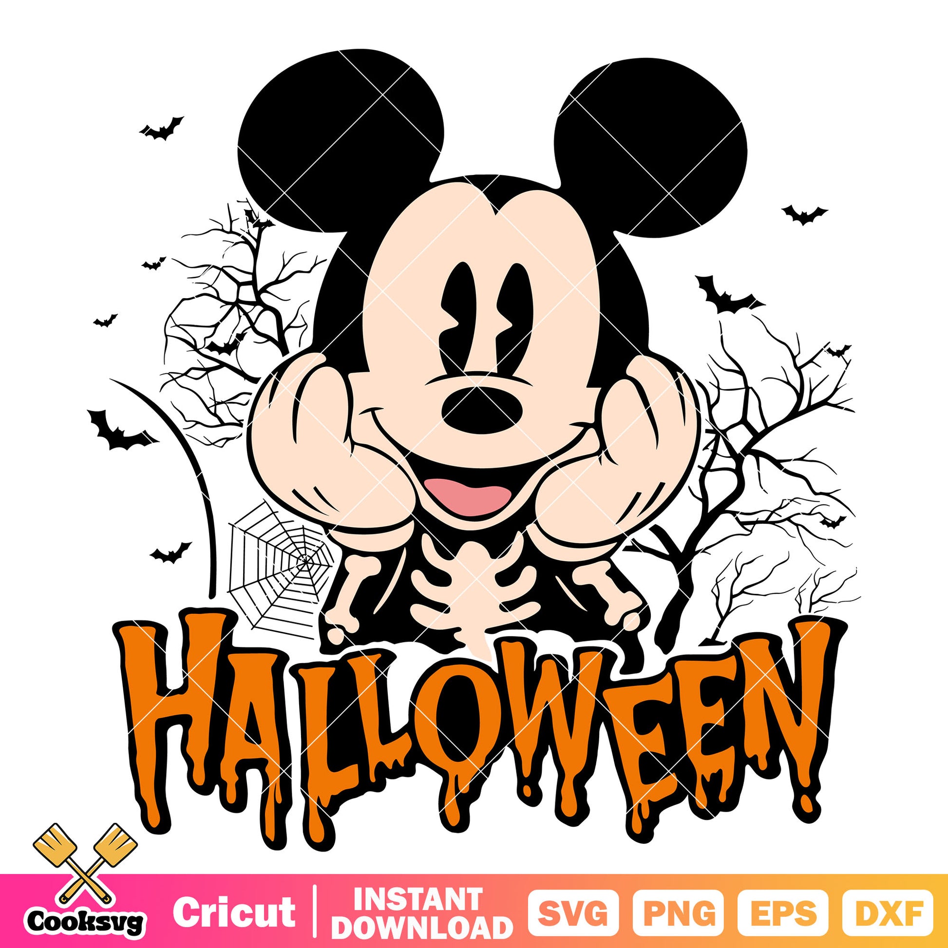 Skeleton mickey disney svg, mickey mouse halloween​ svg