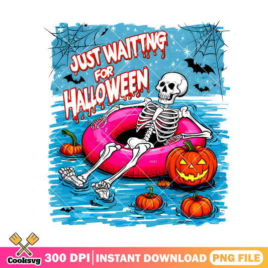 Skeleton summer on beach png, halloween spirit png, horror movies png