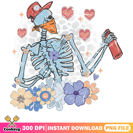 Skeleton valentine flower png, skeleton valentine png, valentine day png