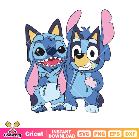 Skin stitch and bluey costume svg, disney stitch cup​ svg, cartoon bluey svg