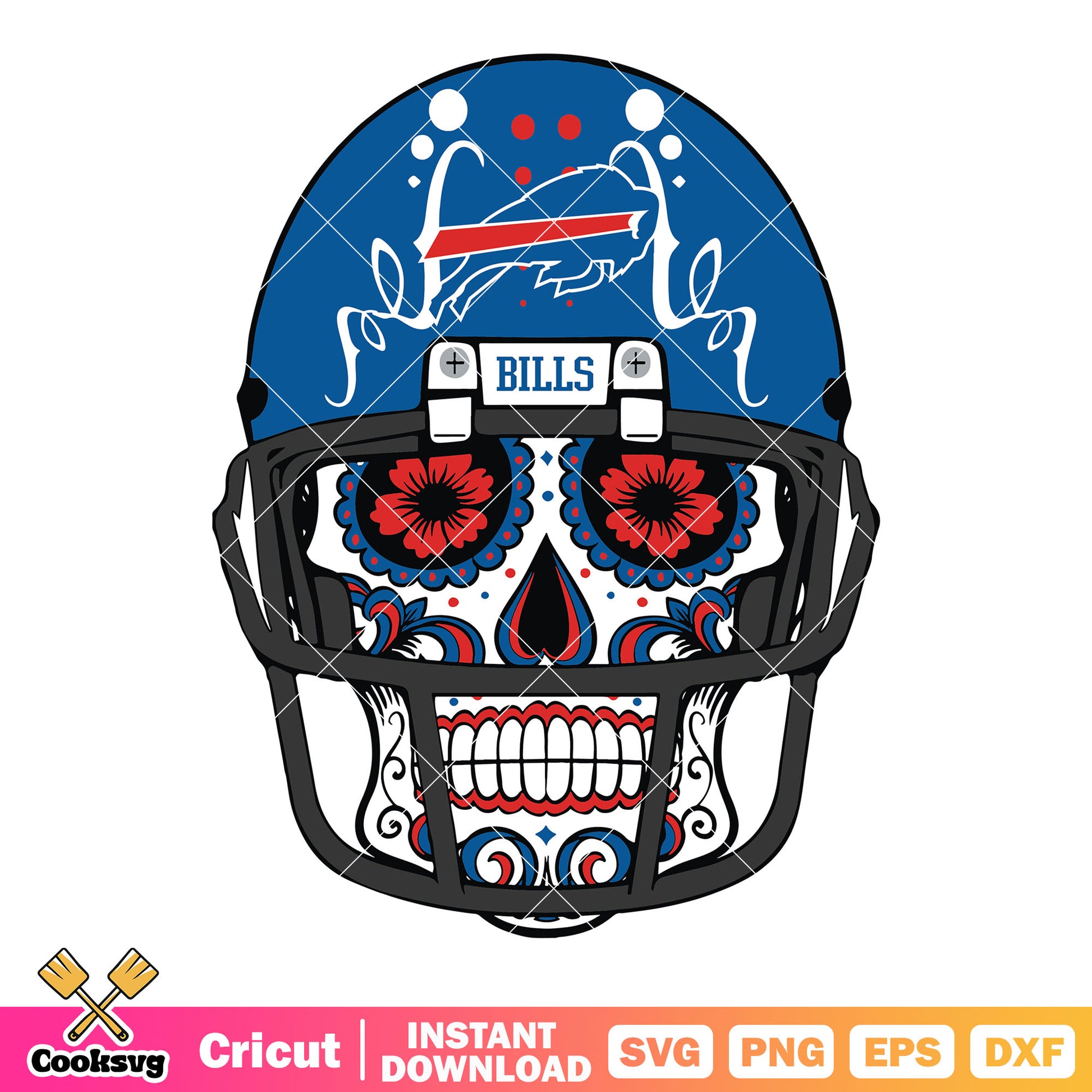 Skull day of the dead bills svg, nfl football svg, bills svg