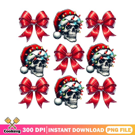 Skull head christmas bow tie png