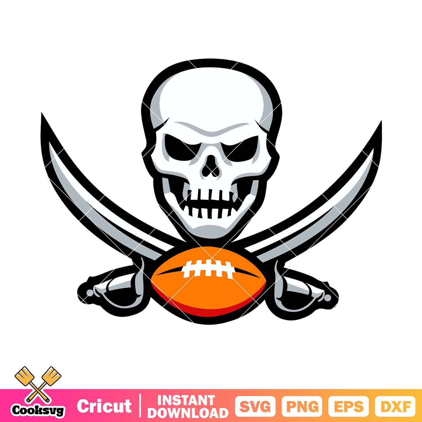 Skull kill the football svg, tampa bay buccaneers svg, nfl ball svg
