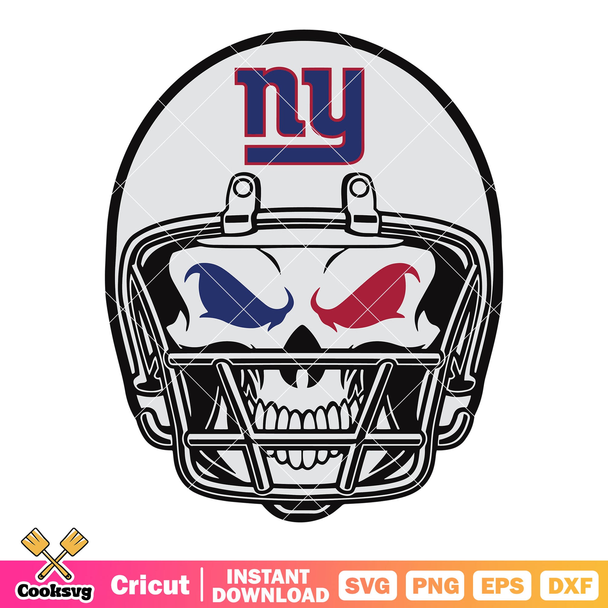 Skull red and blue eyes svg, giants team​ svg, nfl football team svg