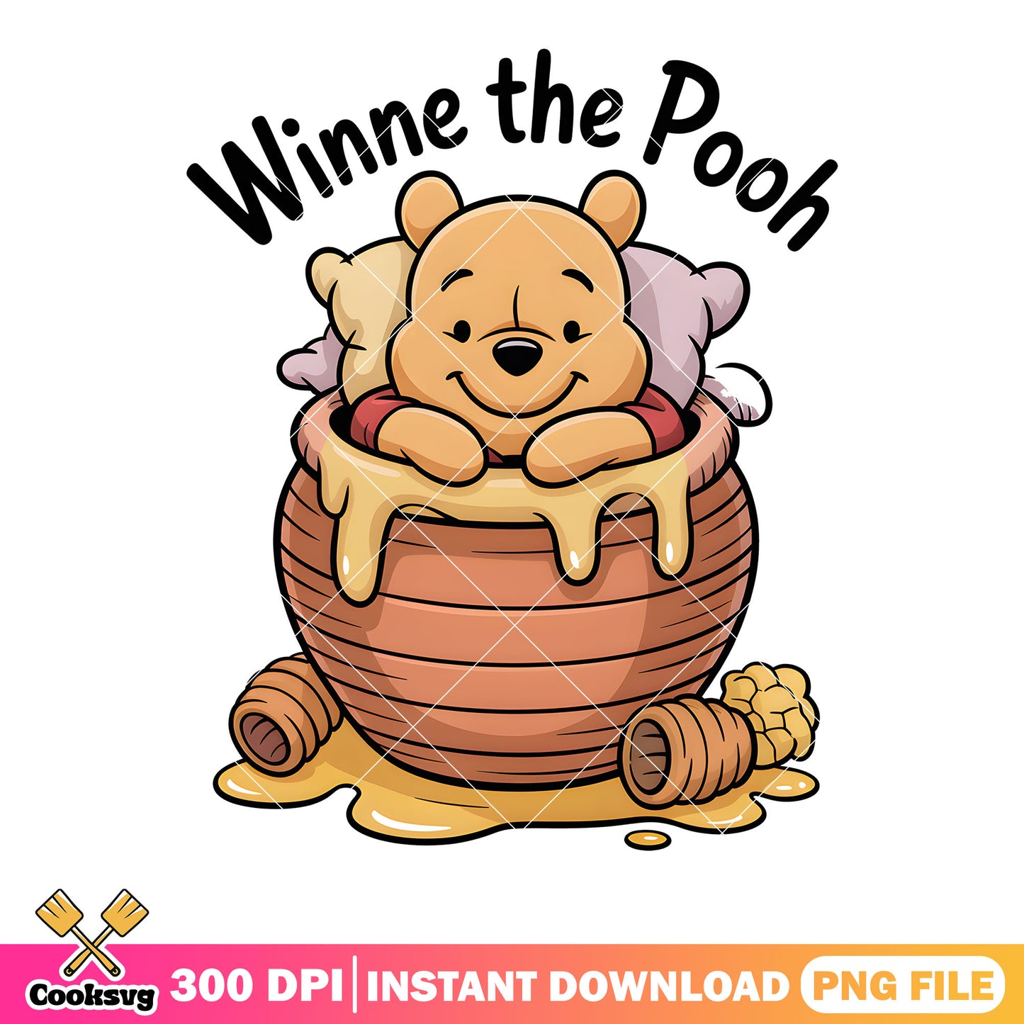 Sleep in honey pot is my dream png, pooh bear png, winnie the pooh png