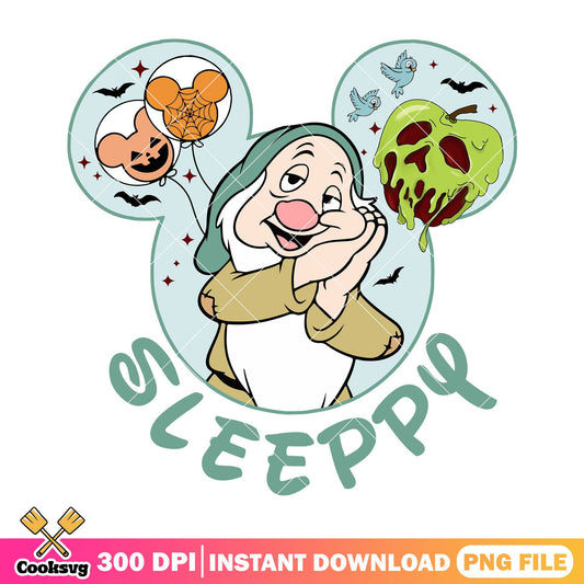 Sleepy dwarf design png, sleepy dwarfs png, snow white png