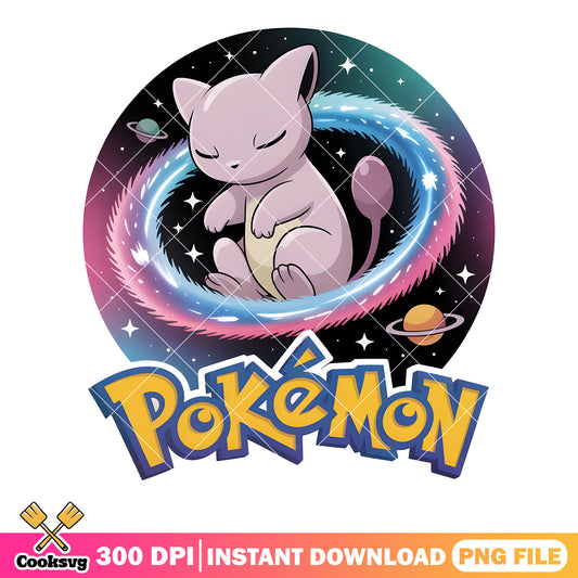 Sleepy mew galaxy png, pokemon mew png, pokemon festival png