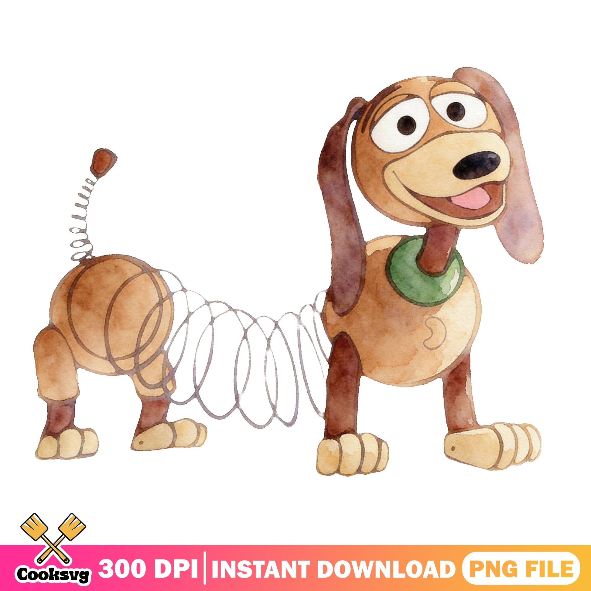 Slinky Dog Toy Story PNG, Disney Pixar PNG, Watercolor PNG
