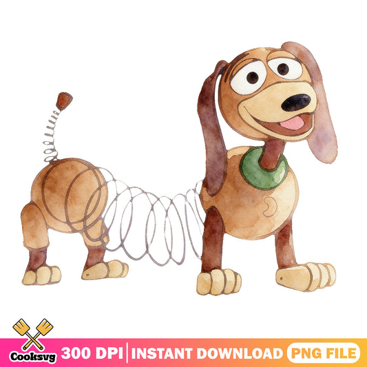 Slinky Dog Toy Story PNG, Disney Pixar PNG, Watercolor PNG