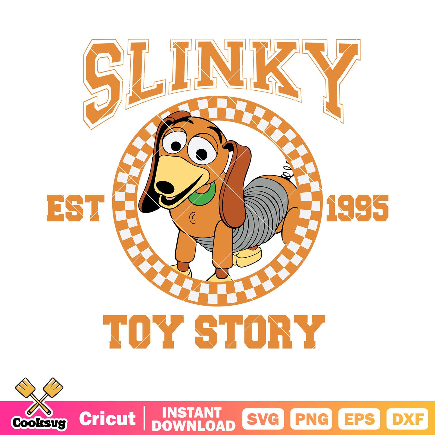 Slinky est 1996 svg, toy story svg, hotdog dog puppy​ svg