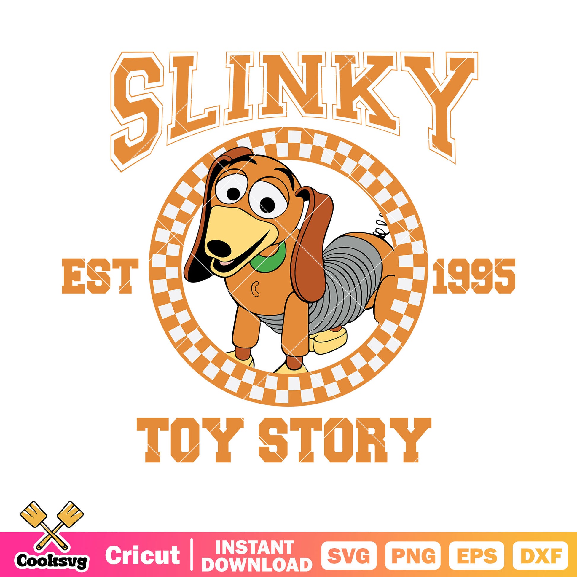 Slinky est 1996 svg, toy story svg, hotdog dog puppy​ svg