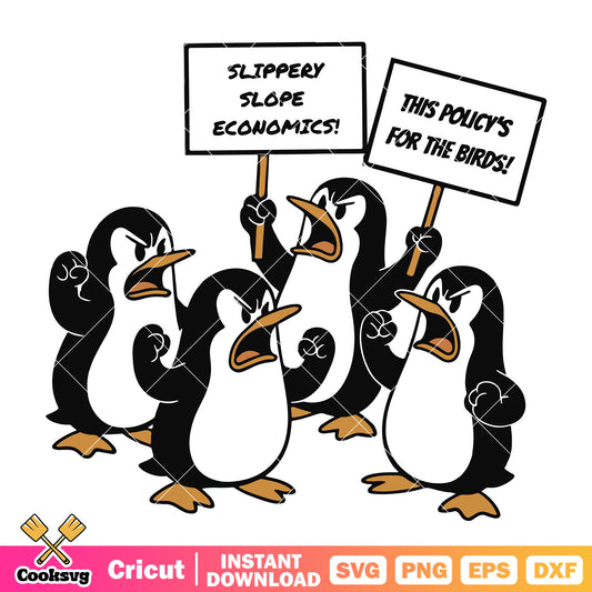 Slippey slope economics pengunin svg, trump tarrif plan​ svg