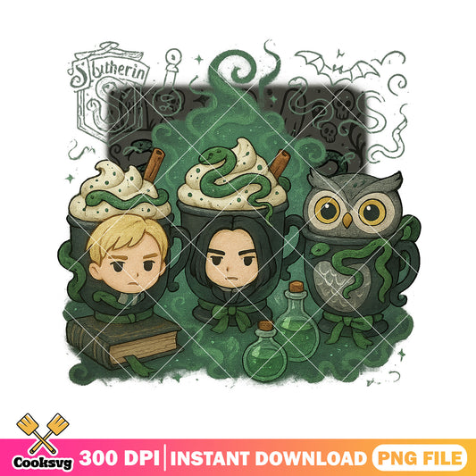 Slytherin potion cups png, hogwarts halloween png, harry potter png