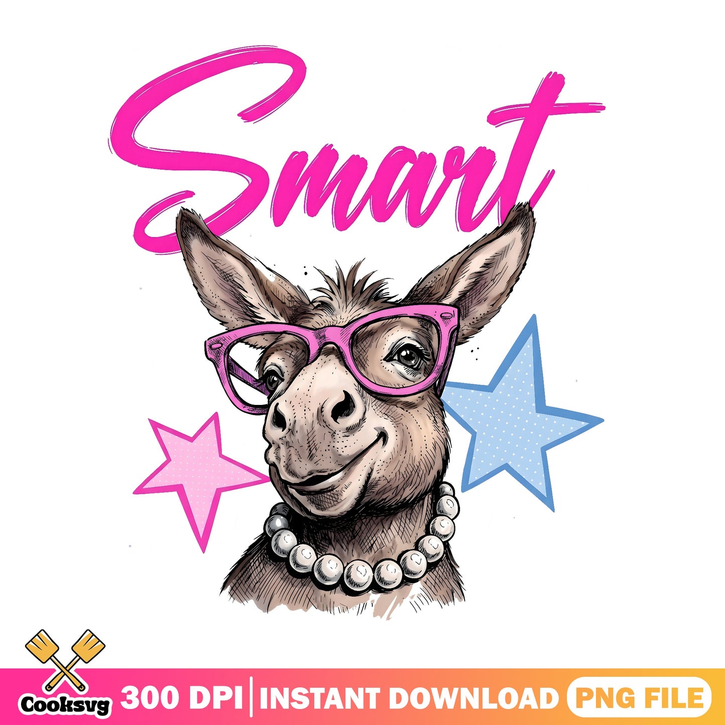 Smart Donkey With Glasses PNG, Funny Donkey PNG, Girl PNG