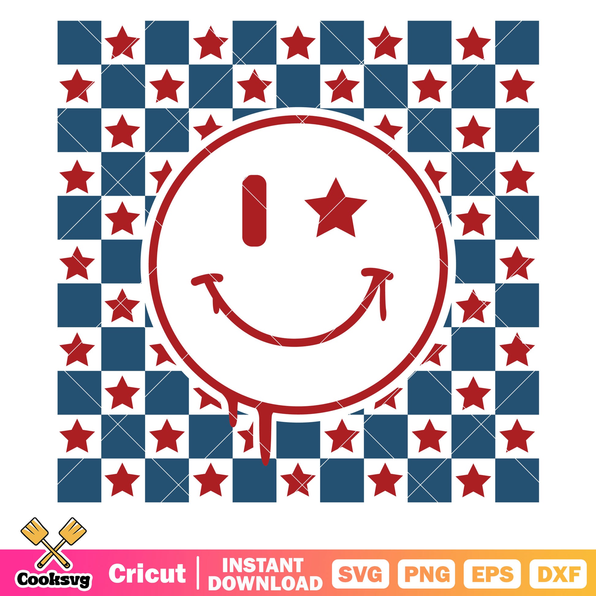 Smile icon happy 4th of july svg, happy 4th of july shirt svg, iconic smile studio​ svg