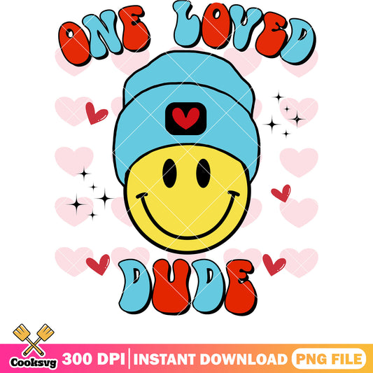 Smile icon one loved dude png, smile icon valentine png