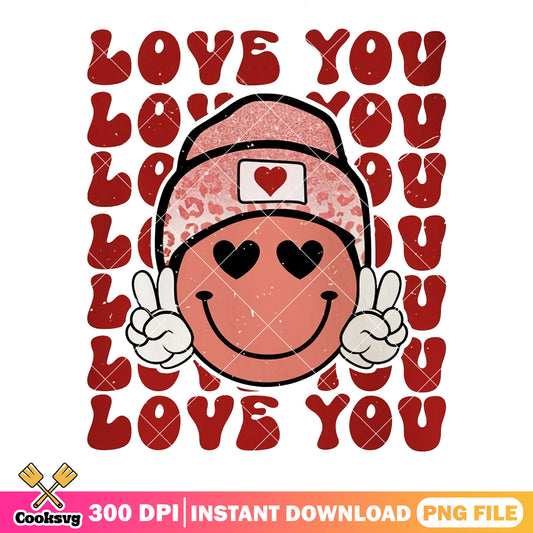 Smile icon red valentine love you png, love valentine png