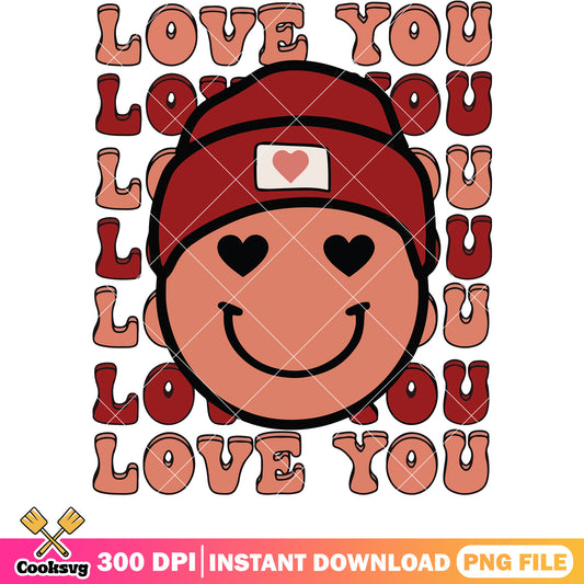 Smile icon valentine love you png, love valentine png