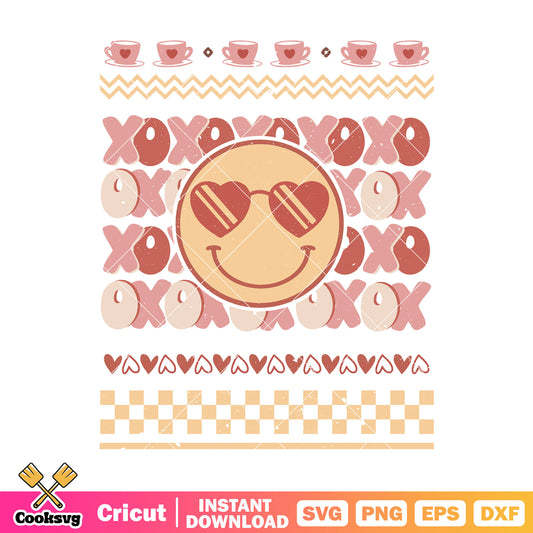 Smile icon xoxo valentine day svg, xoxo valentine svg, smile icon svg