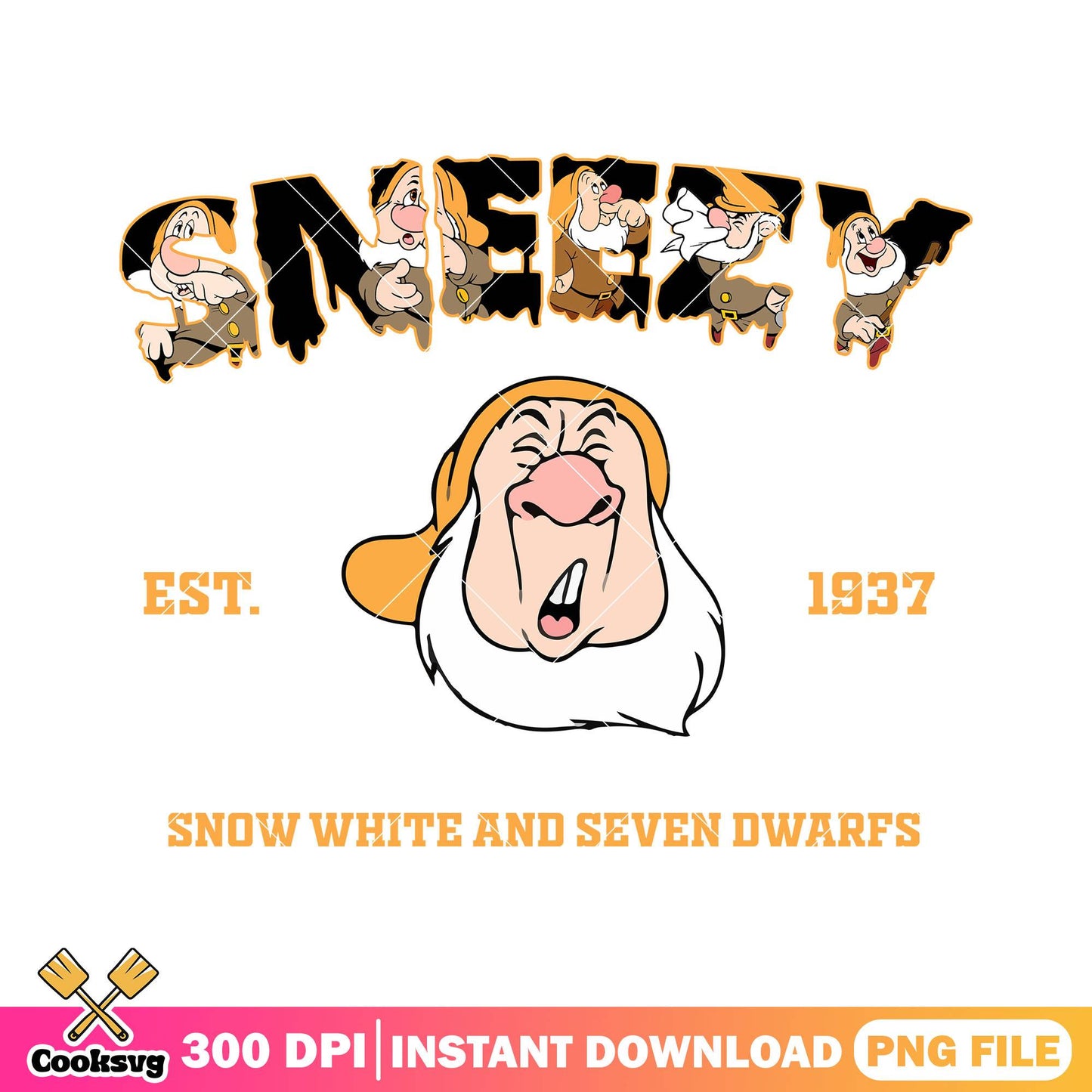 Sneezy est 1937 png, sneezy dwarf​ png, walt disney world png