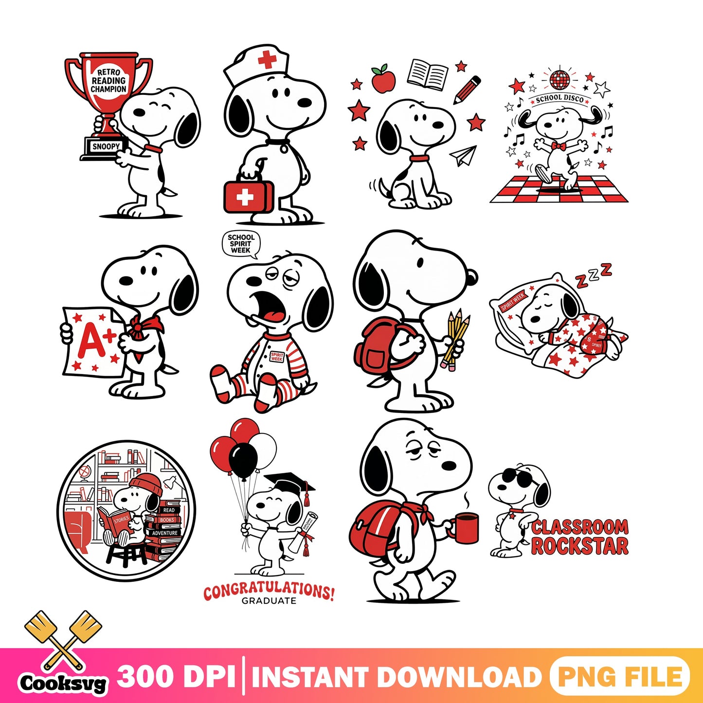 Snoopy Back To School PNG Bundle, Peanuts PNG, Teacher PNG