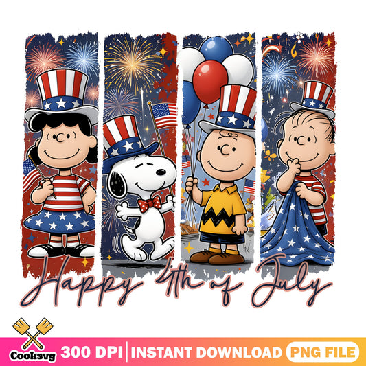 Snoopy Charlie Brown 4th Of July PNG, Peanuts PNG, Independence Day PNG
