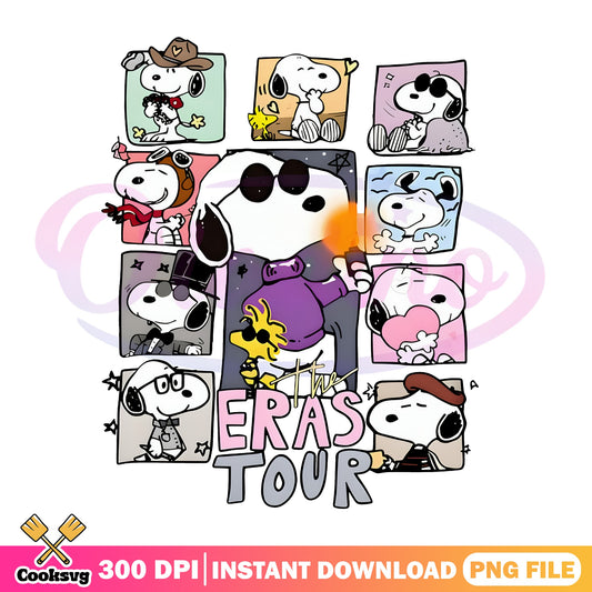Snoopy Eras Tour PNG, Peanuts Taylor Swift PNG, Woodstock PNG
